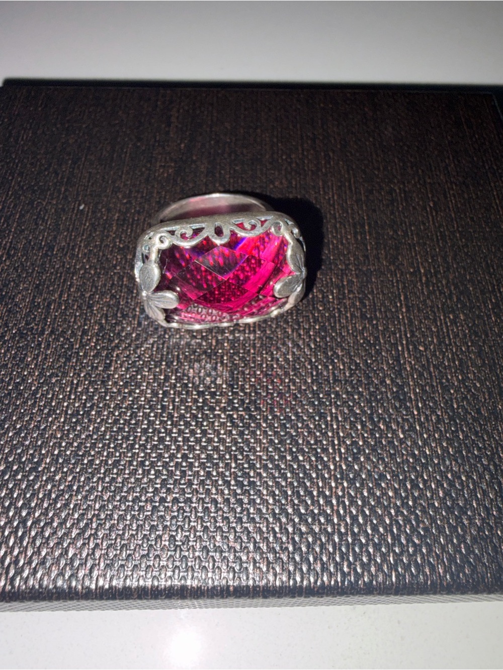 Silpada Sterling Raspberry Berry Licious Ring with pink stone. Size: 7 Retired - Picture 3 of 5